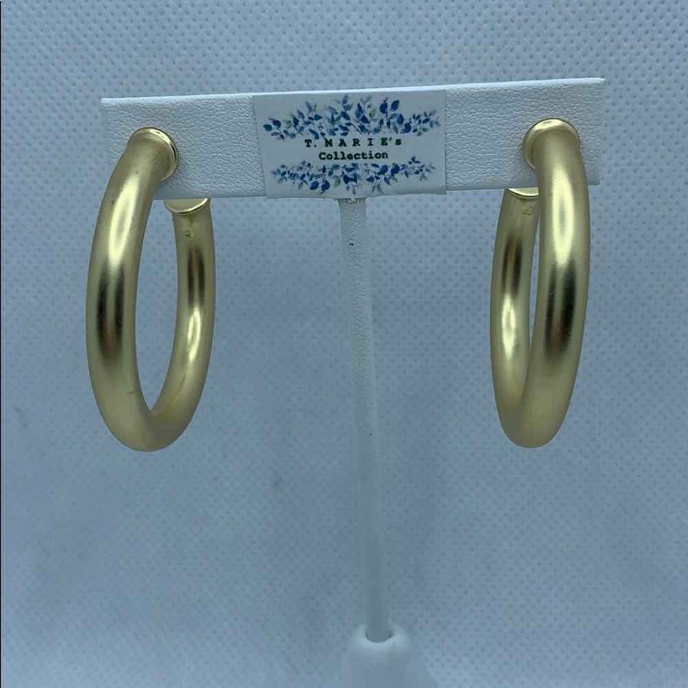 Matte Gold Medium Sized Hoops